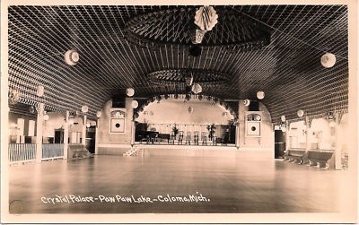 Crystal Palace Ballroom at Paw Paw Lake - Old Photo Of Interior